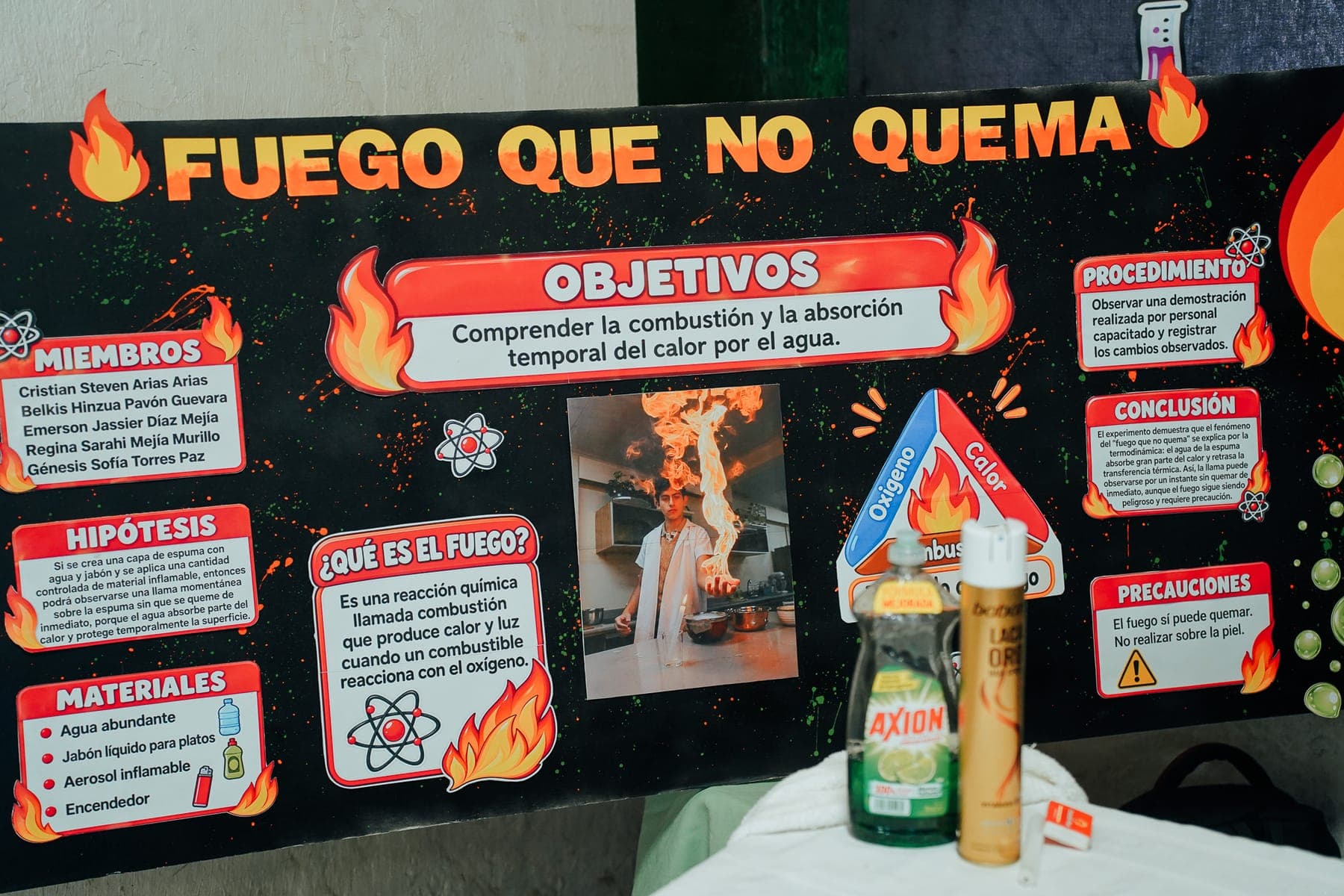 Proyecto estudiantil: el fuego que no quema